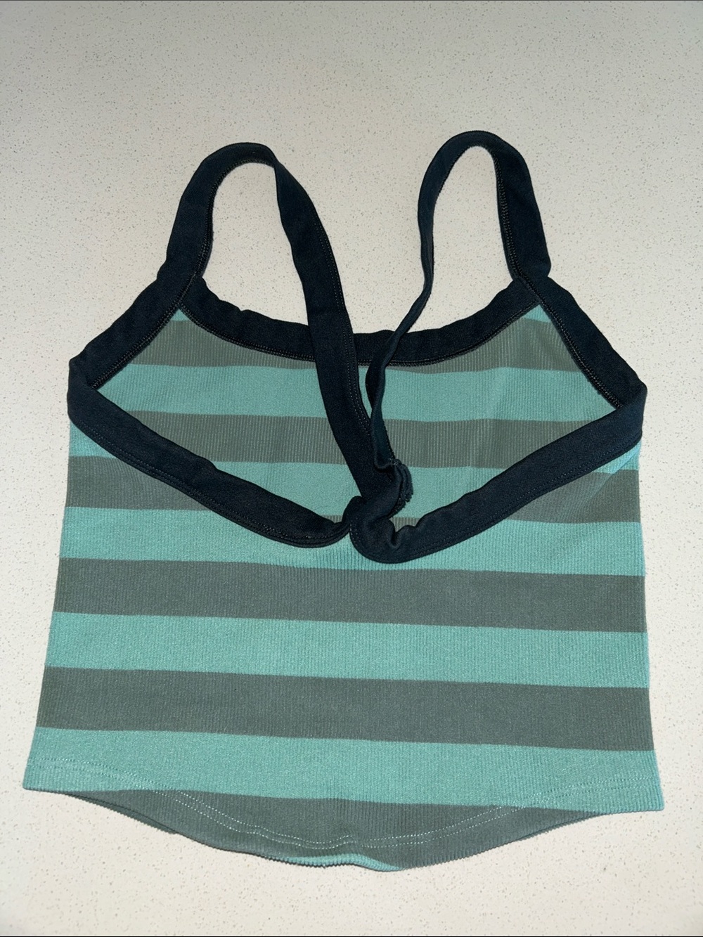FP Movement Striped Racerback Tank Top in Teal and Gray
